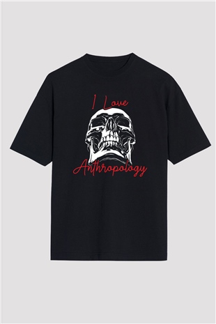Antropolog Siyah Oversize Tişört Oversize T-shirt - TişörtFabrikası