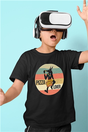 Anubis Baskılı Unisex Siyah Çocuk Tişört - Tshirt
