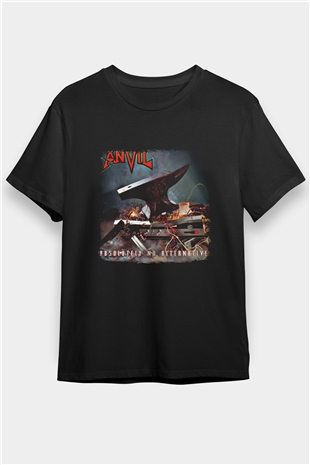 Anvil Baskılı Unisex Siyah Tişört