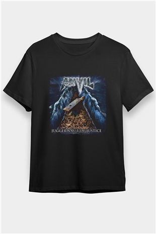 Anvil Baskılı Unisex Siyah Tişört