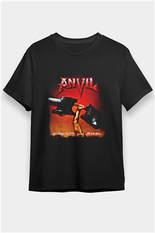 Anvil Baskılı Unisex Siyah Tişört