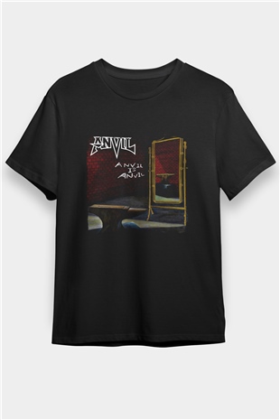 Anvil Baskılı Unisex Siyah Tişört