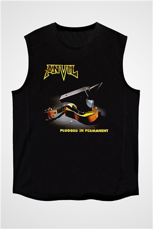 Anvil Siyah Unisex Kolsuz Tişört