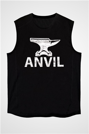 Anvil Siyah Unisex Kolsuz Tişört