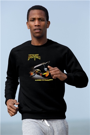 Anvil Siyah Unisex Sweatshirt
