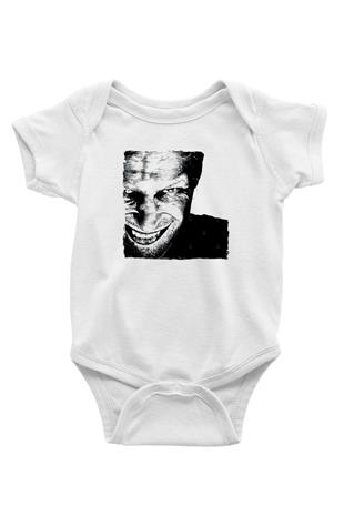 Aphex Twin Baskılı Beyaz Unisex Bebek Body - Zıbın