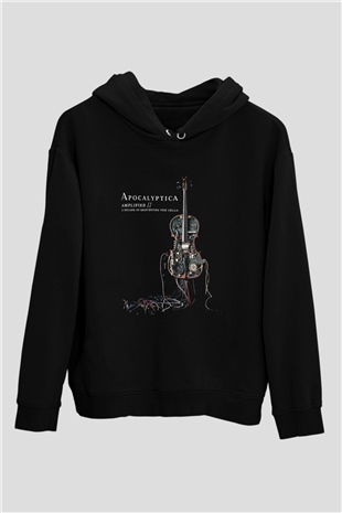 Apocalyptica Baskılı Unisex Siyah Hoodie