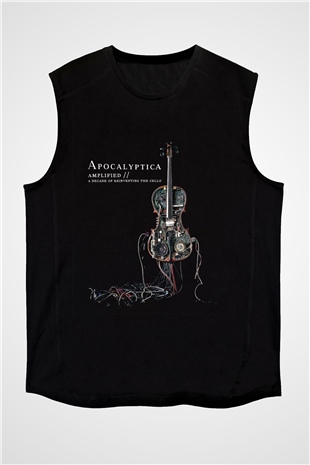 Apocalyptica Baskılı Unisex Siyah Kolsuz Tişört