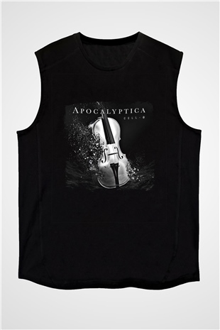 Apocalyptica Baskılı Unisex Siyah Kolsuz Tişört