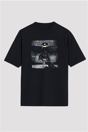 Apocalyptica Baskılı Unisex Siyah Oversize Tişört