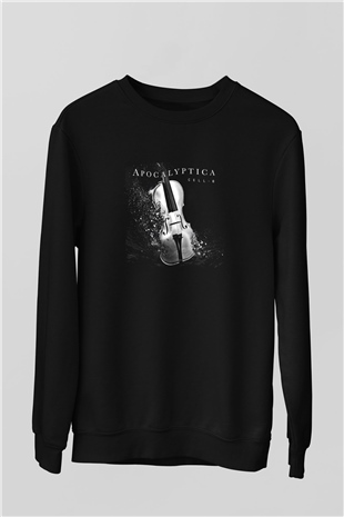 Apocalyptica Baskılı Unisex Siyah Sweatshirt
