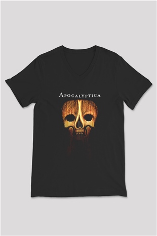 Apocalyptica Siyah Unisex V Yaka Tişört T-Shirt