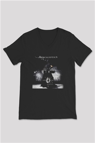 Apocalyptica Siyah Unisex V Yaka Tişört T-Shirt