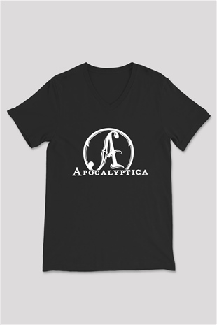 Apocalyptica Siyah Unisex V Yaka Tişört T-Shirt