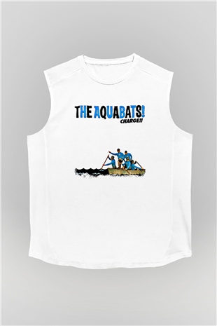 Aquabats Baskılı Unisex Beyaz Kolsuz Tişört
