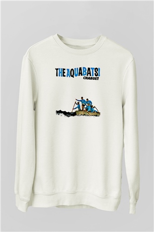 Aquabats Baskılı Unisex Beyaz Sweatshirt