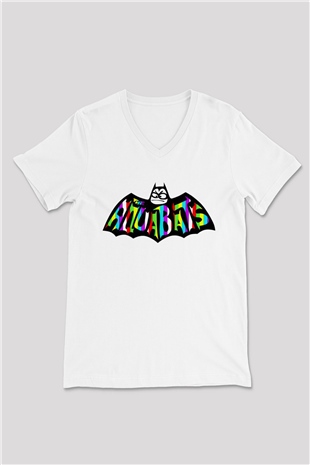 Aquabats Beyaz Unisex V Yaka Tişört