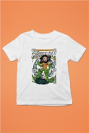 Aquaman Baskılı Unisex Beyaz Çocuk Tişört