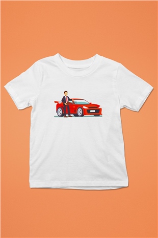 Araba satıcısı Beyaz Unisex Çocuk Tişört