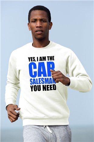Araba satıcısı Beyaz Unisex Sweatshirt