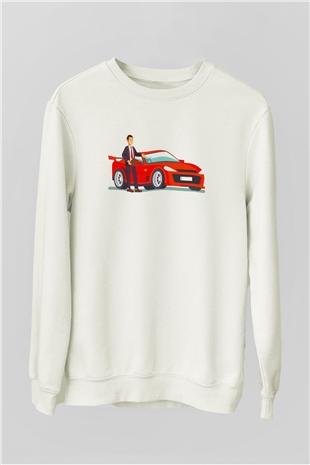 Araba satıcısı Beyaz Unisex Sweatshirt