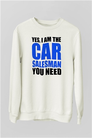 Araba satıcısı Beyaz Unisex Sweatshirt