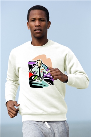 Araba satıcısı Beyaz Unisex Sweatshirt