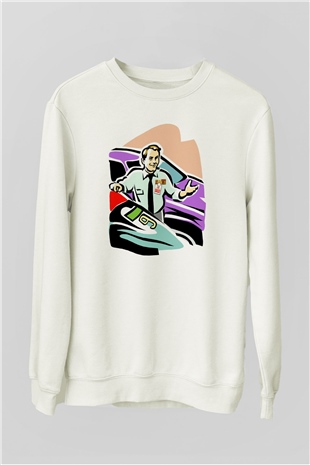 Araba satıcısı Beyaz Unisex Sweatshirt