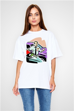 Araba satıcısı Beyaz Oversize Tişört Oversize T-shirt - TişörtFabrikası
