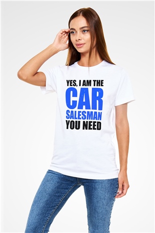 Araba satıcısı Beyaz Unisex Tişört T-Shirt - TişörtFabrikası