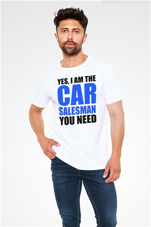 Araba satıcısı Beyaz Unisex Tişört T-Shirt - TişörtFabrikası