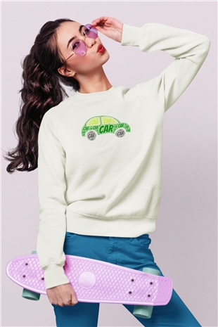 Araba tamircisi Beyaz Unisex Sweatshirt