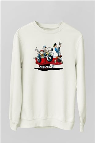 Araba tamircisi Beyaz Unisex Sweatshirt