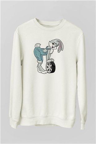Araba tamircisi Beyaz Unisex Sweatshirt
