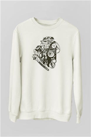 Araba tamircisi Beyaz Unisex Sweatshirt