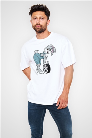 Araba tamircisi Beyaz Oversize Tişört Oversize T-shirt - TişörtFabrikası