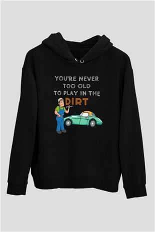 Araba tamircisi Siyah Unisex Kapüşonlu Sweatshirt