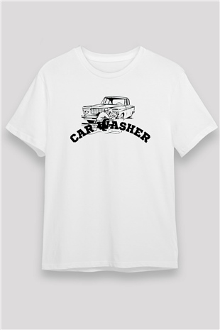 Araba yıkayıcısı Beyaz Unisex Tişört T-Shirt - TişörtFabrikası