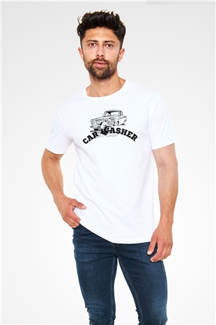 Araba yıkayıcısı Beyaz Unisex Tişört T-Shirt - TişörtFabrikası