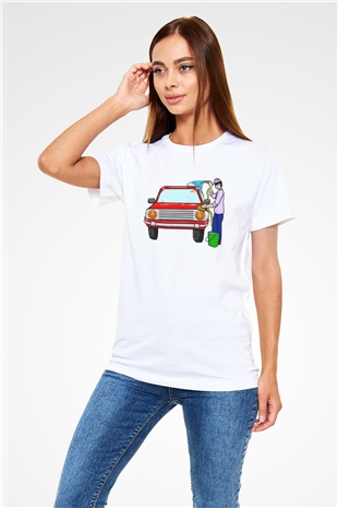 Araba yıkayıcısı Beyaz Unisex Tişört T-Shirt - TişörtFabrikası