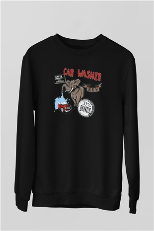 Araba yıkayıcısı Siyah Unisex Sweatshirt