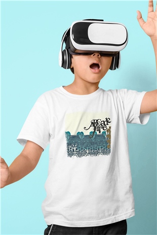 Arcade Fire Baskılı Unisex Beyaz Çocuk Tişört