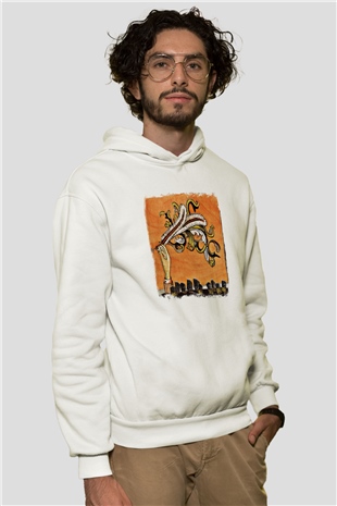 Arcade Fire Baskılı Unisex Beyaz Hoodie