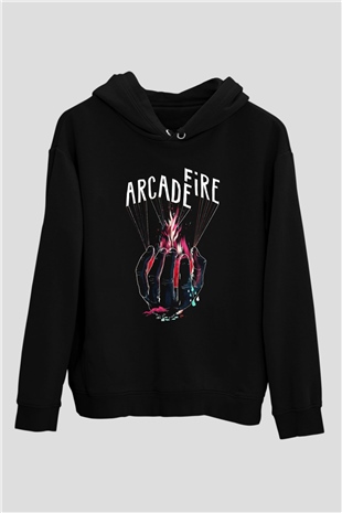 Arcade Fire Siyah Unisex Kapüşonlu Sweatshirt