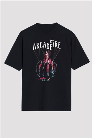 Arcade Fire Siyah Oversize Tişört Oversize T-shirt - TişörtFabrikası