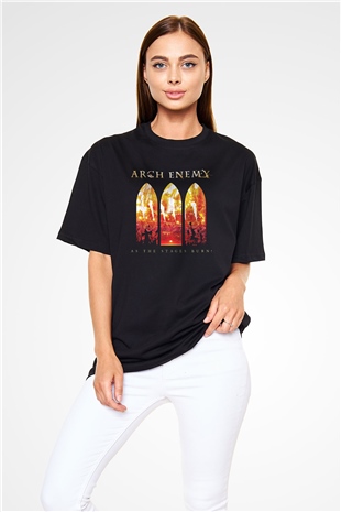 Arch Enemy Baskılı Unisex Siyah Oversize Tişört