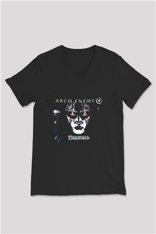 Arch Enemy Baskılı Unisex Siyah V Yaka Tişört