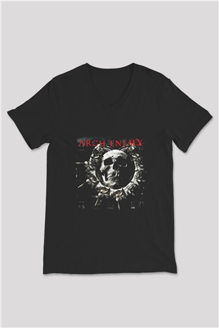 Arch Enemy Baskılı Unisex Siyah V Yaka Tişört