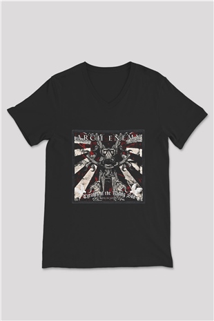 Arch Enemy Baskılı Unisex Siyah V Yaka Tişört