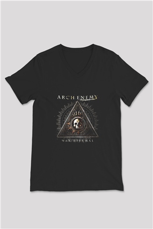 Arch Enemy Baskılı Unisex Siyah V Yaka Tişört